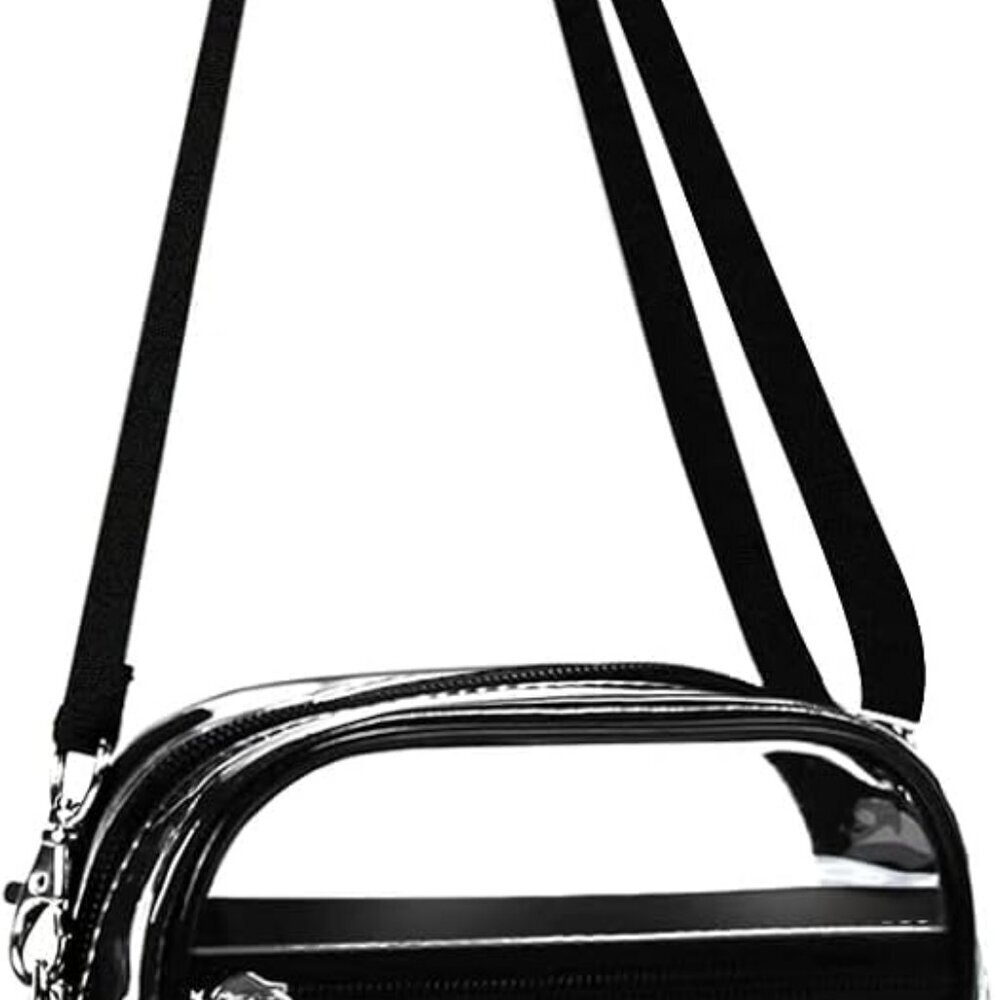Clear Bag Stadium Approved, Clear Crossbody Purse Bag with Front Pocket for Conc